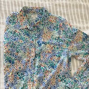 J. Crew Women’s Floral Button-Down Shirt in Blue, Green, Yellow